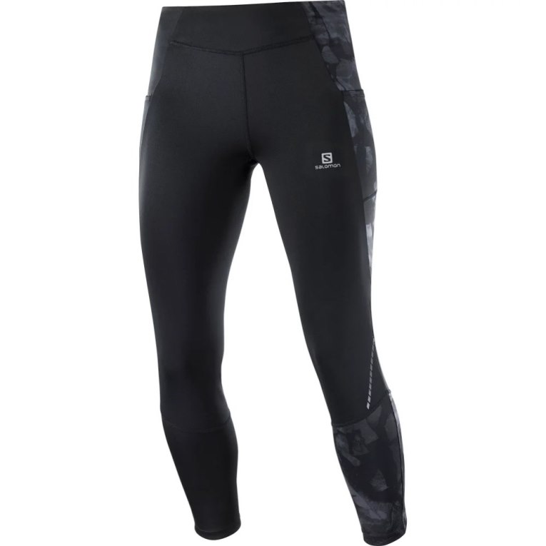 Black Salomon Cross Run 25'' Women's Running Tights | PH 15479R